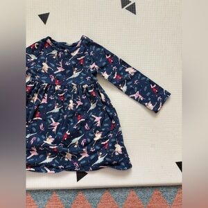 Wonder Nation|Baby girl/toddler Navy long sleeve Dress ballerinas•Balletcore,3T